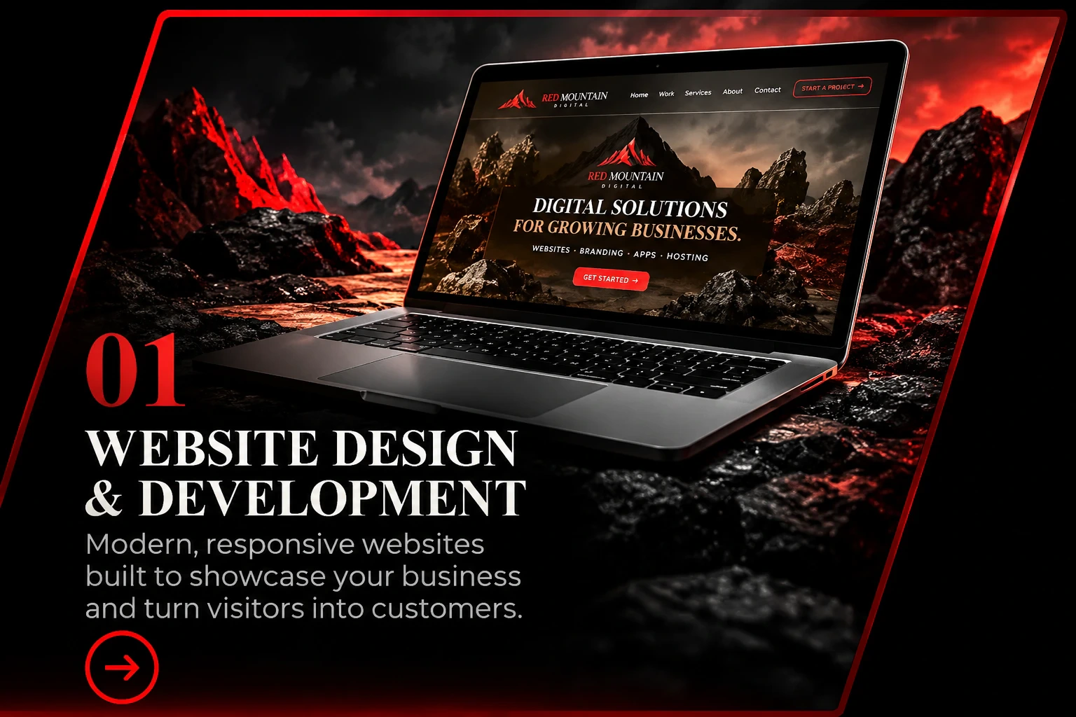 01 Website Design & Development — Modern, responsive websites built to showcase your business and turn visitors into customers.